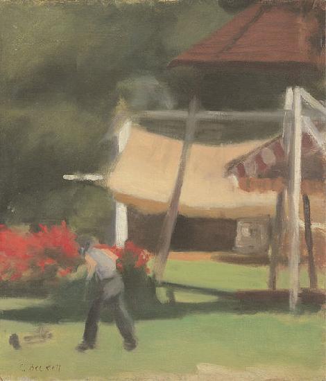 Clarice Beckett Hawthorn Tea Gardens oil painting image